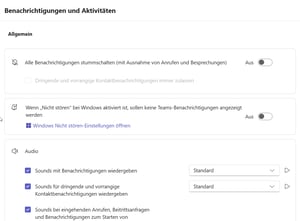 MS Teams Benachrichtigungen & Aktivitäten